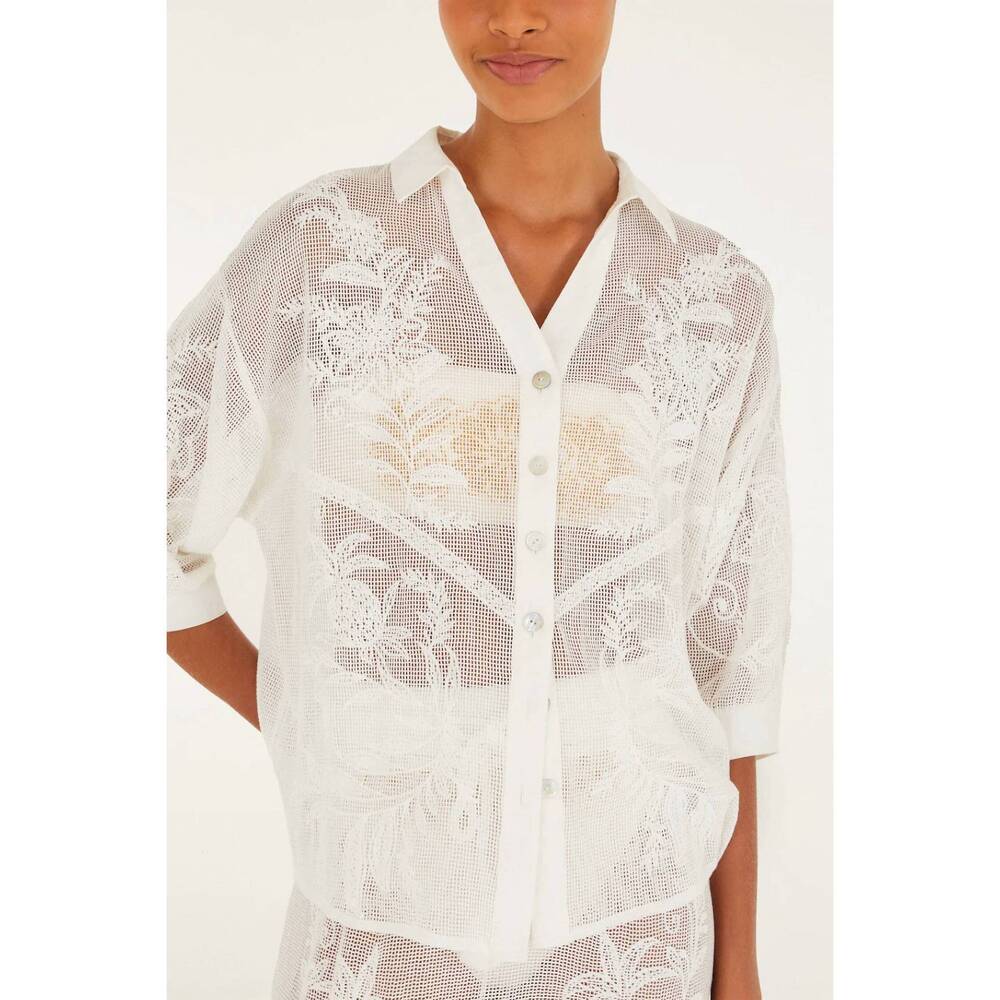 NEW FARM RIO nina lightweight blouse in off white - Picture 3 of 5